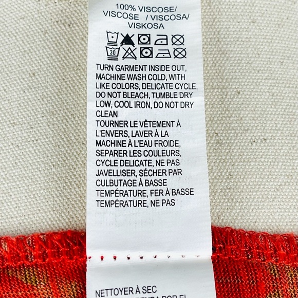 LUCKY BRAND Mirna Geo Top in Orange Chevron Size Small - Picture 9 of 10